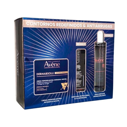 Avene Pack Dermabsolu Crema Noche 40ml +mascara Definition Pestañas 3ml +eau Micellar 100ml