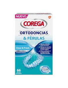 COREGA ORTODONCIAS & FERULAS  66 TABLETAS LIMPIADORAS