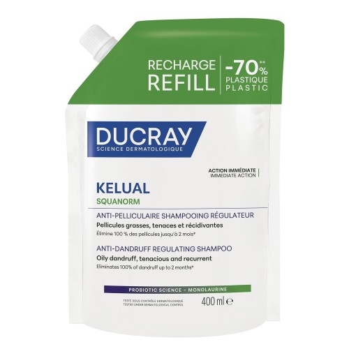 Kelual Squnorm Champu Tratante Regulador Caspa Grasa Ducray 1 Envase 400ml Recarga