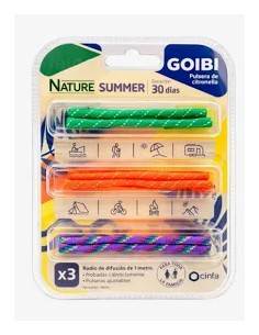 GOIBI PULSERA DE CITRONELLA NATURE  3 PULSERAS SUMMER