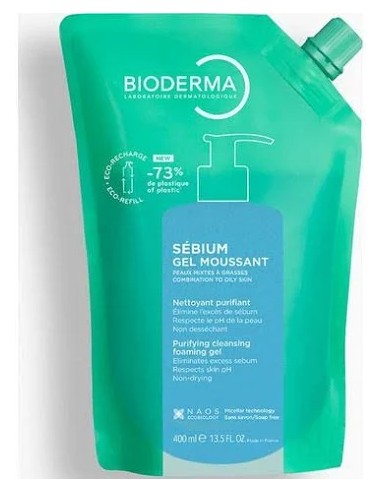 BIODERMA SEBIUM GEL MOUSSANT 1 ENVASE 400 ML RECARGA