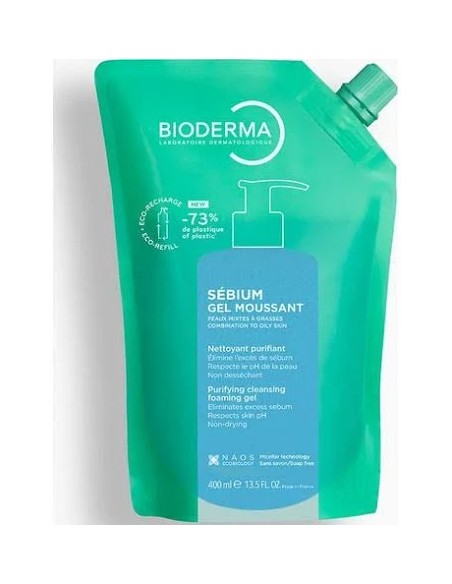 BIODERMA SEBIUM GEL MOUSSANT 1 ENVASE 400 ML RECARGA