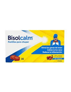 BISOLCALM  16 PASTILLAS PARA CHUPAR SABOR CEREZA Y FRUTOS DEL BOSQUE