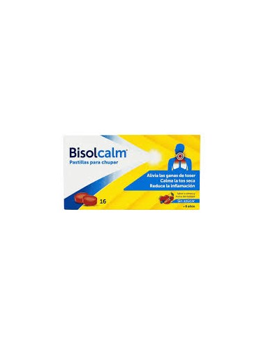 BISOLCALM  16 PASTILLAS PARA CHUPAR SABOR CEREZA Y FRUTOS DEL BOSQUE