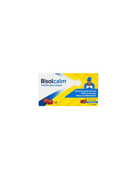 BISOLCALM  16 PASTILLAS PARA CHUPAR SABOR CEREZA Y FRUTOS DEL BOSQUE