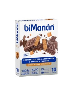 BIMANAN SUSTITUTIVO  10 BARRITAS 31 G SABOR TOFFEE CARAMELO
